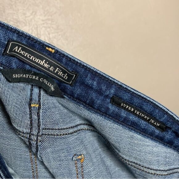 Abercrombie & fitch signature collection super skinny jean patchwrok red green - Picture 6 of 11